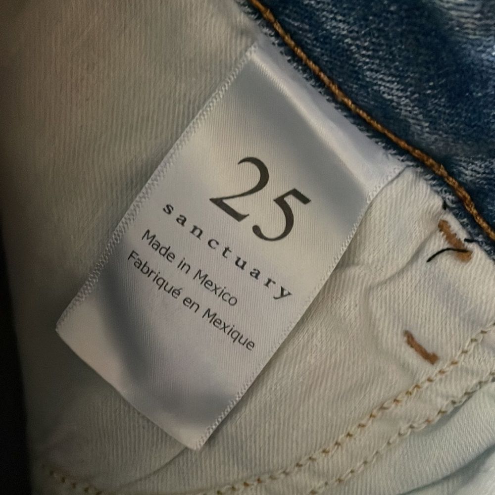 Sanctuary Denim Ryan 5 Pocket Distressed Mini Jean Skirt Women’s Sz 25 - Picture 6 of 9